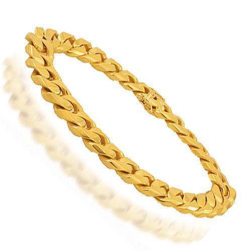 Men's 18K Yellow Gold Filled Curb Link Bracelet - 25cm (10"), 12mm Wide, Solid Bangle