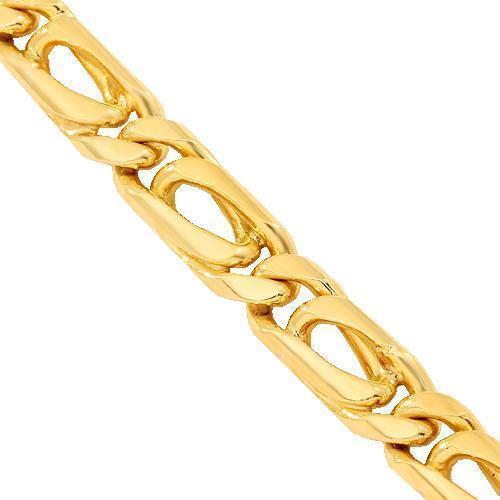 18K Solid Yellow Gold Mens Fancy Bracelet 6 mm