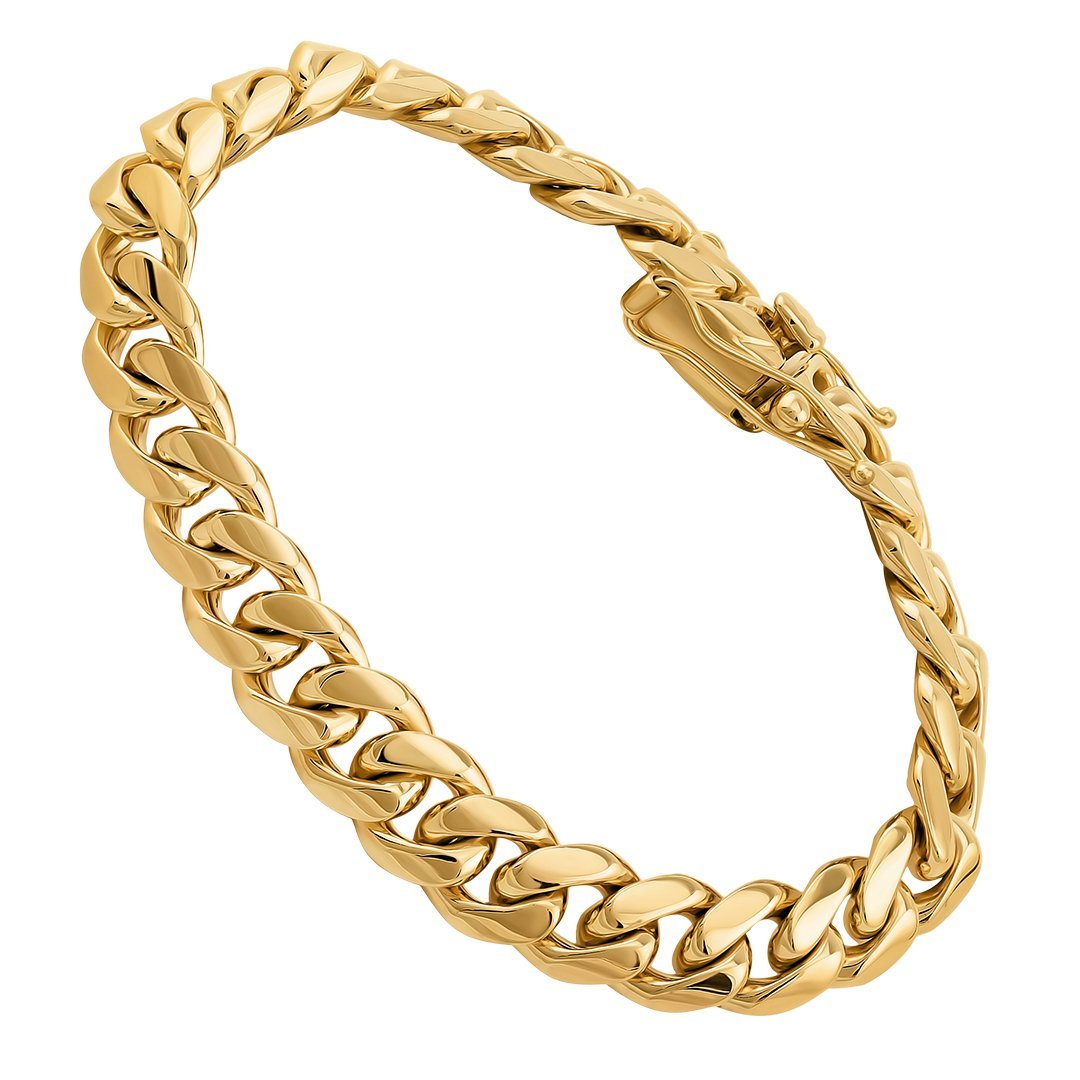 18k Gold Miami Solid Gold Cuban Link Chain For Sale 18K Yellow