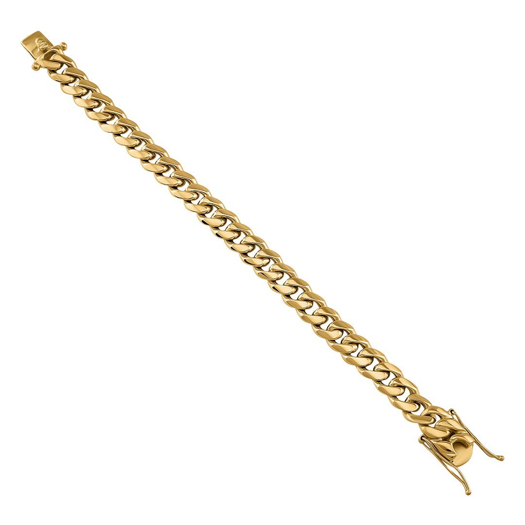 10mm Solid Cuban Link Bracelet in 18K Yellow Gold  Las Villas Jewelry   Las Villas Jewelry