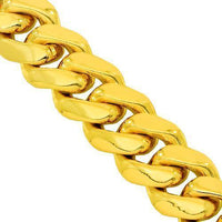 Thumbnail for 925 Sterling Silver Yellow Gold Plated Mens Cuban Bracelet
