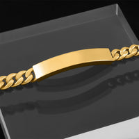 Thumbnail for Customizable Name Plate Cuban Bracelet 14K Yellow Gold