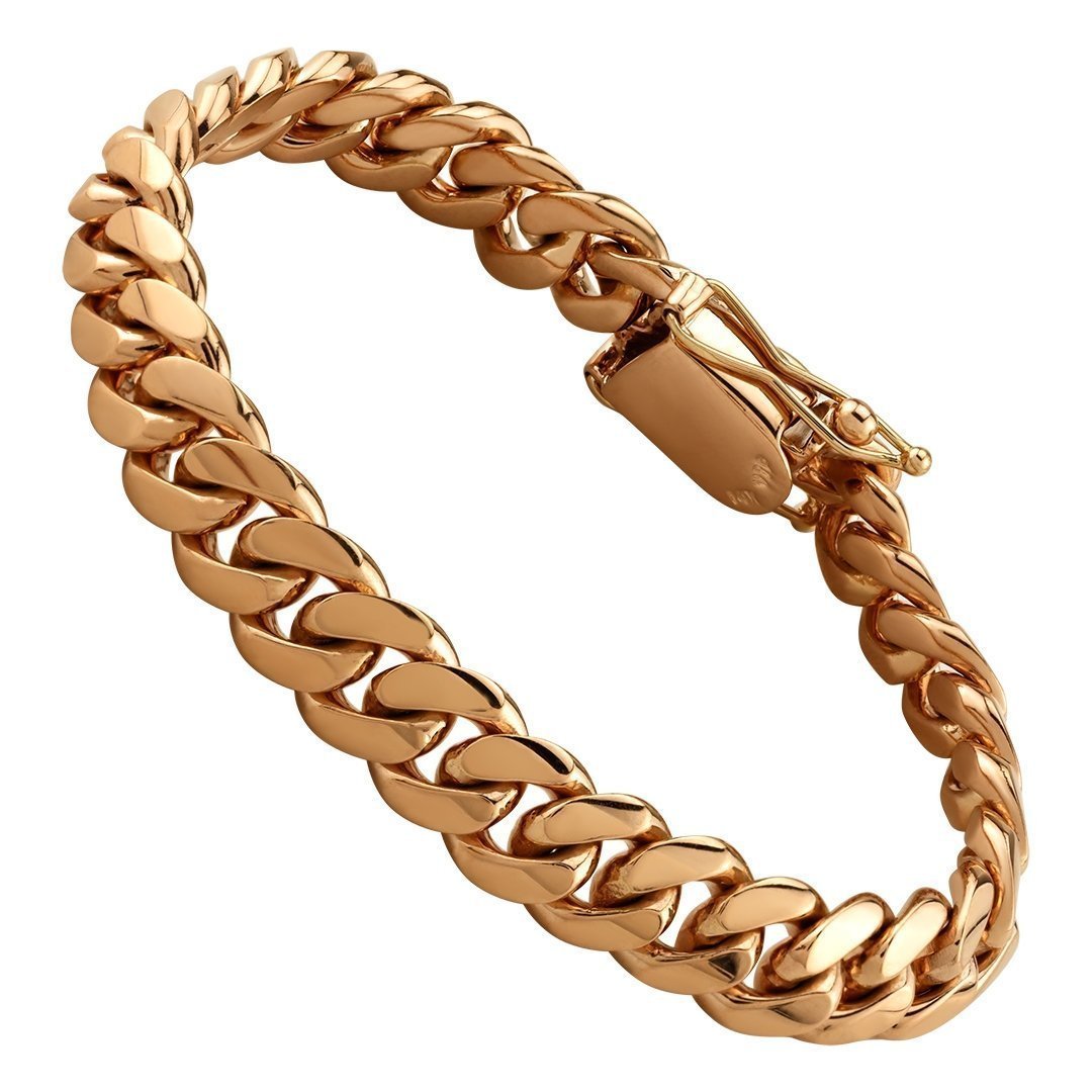 Macy's Men's Diamond Cuban Link Bracelet (1 ct. t.w.) in 14k Gold-Plated  Sterling Silver - Macy's