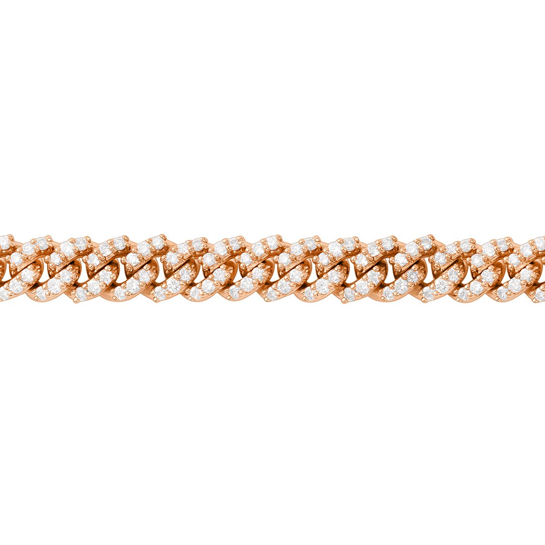 Diamond Cuban Bracelet in 14k Rose Gold 3.30 Ctw