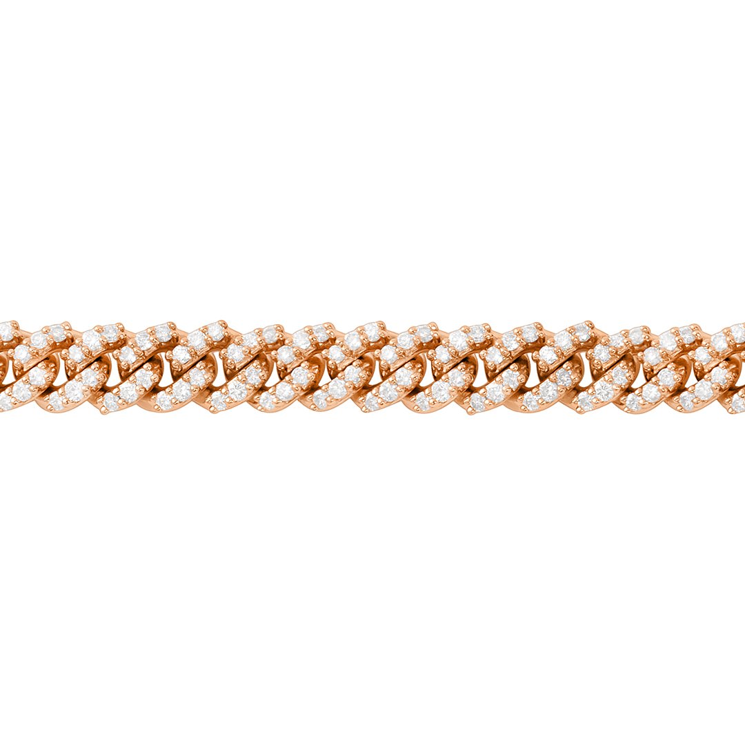 Diamond Cuban Bracelet in 14k Rose Gold 3.30 Ctw