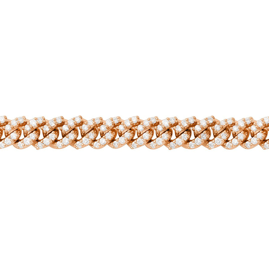 Diamond Cuban Bracelet in 14k Rose Gold 3.30 Ctw