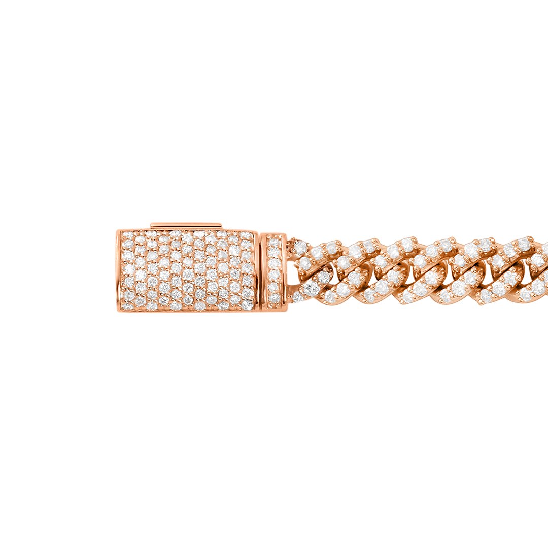 Diamond Cuban Bracelet in 14k Rose Gold 3.30 Ctw