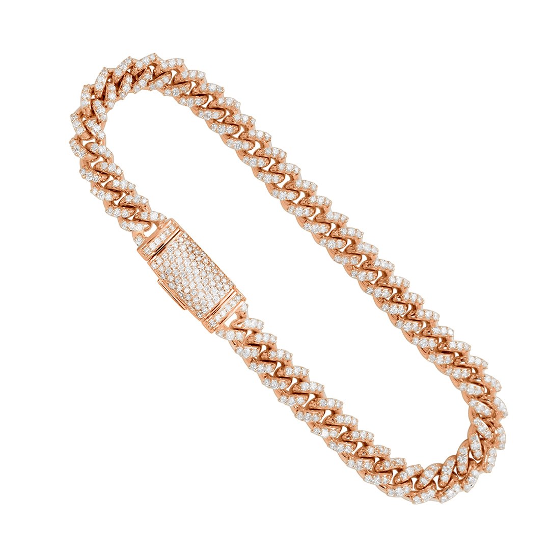 Diamond Link & Anchor Chain Bracelet, Rose Gold