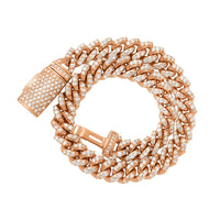 Thumbnail for Diamond Cuban Bracelet in 14k Rose Gold 3.30 Ctw