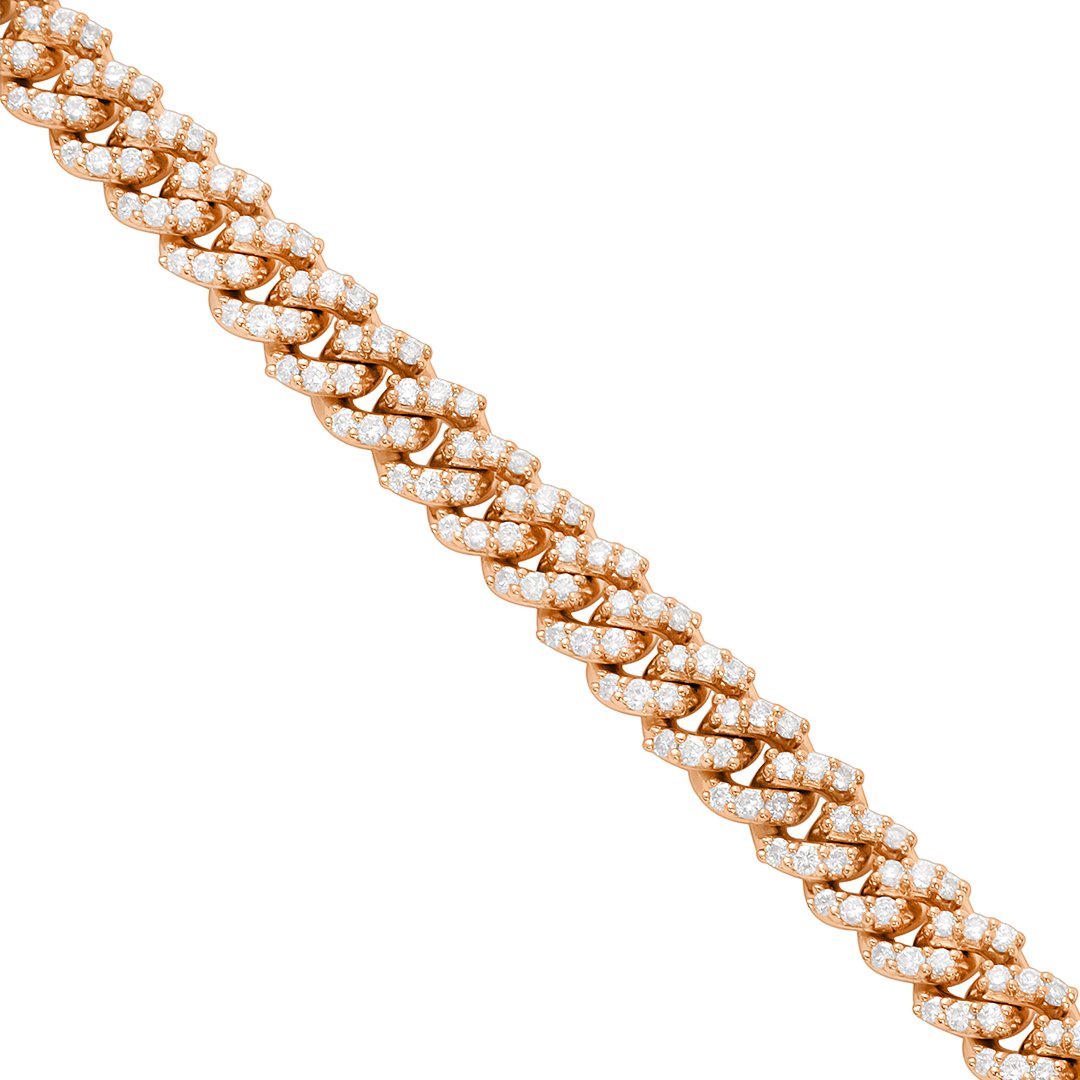 Diamond Cuban Bracelet in 14k Rose Gold 3.30 Ctw