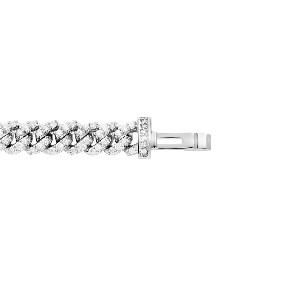 Diamond Cuban Bracelet in 14k White Gold 3.27 Ctw