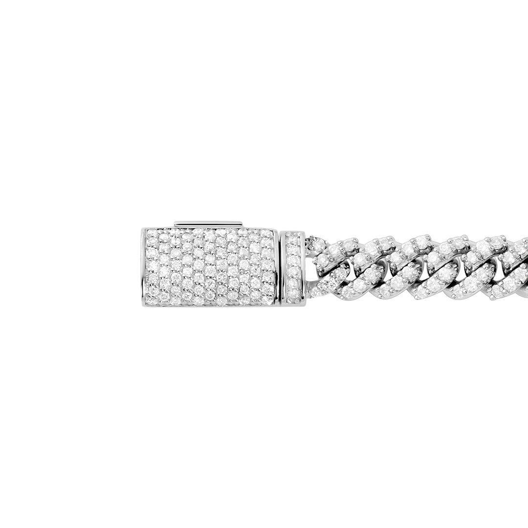 Diamond Cuban Bracelet in 14k White Gold 3.27 Ctw