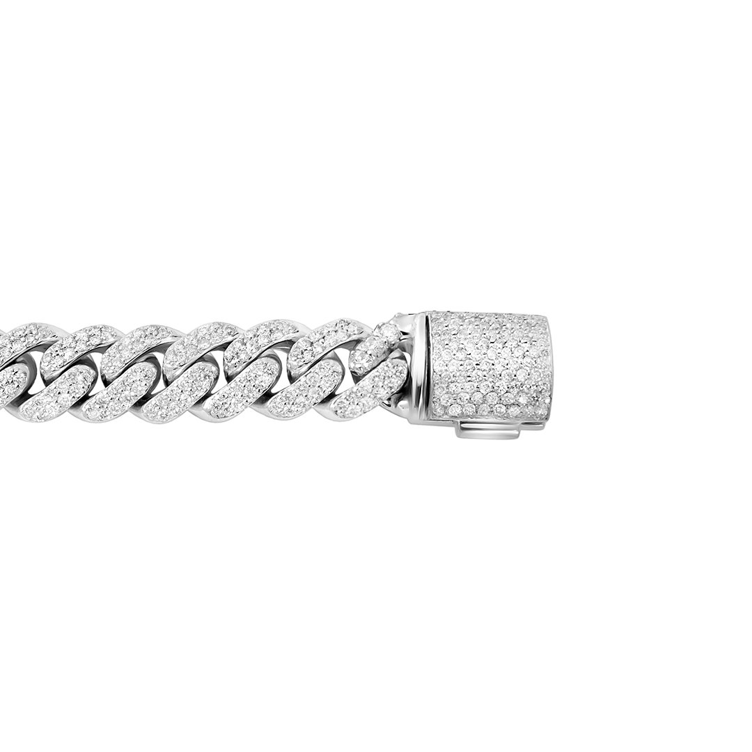 Diamond Cuban Bracelet in 14k White Gold 4.50 Ctw