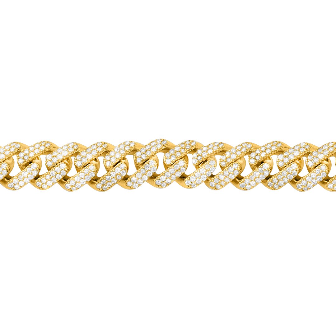 Diamond Cuban Bracelet in 14k Yellow Gold 4.91 Ctw