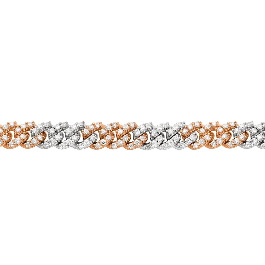 Diamond Cuban in 14k Two Tone Gold 5.37 Ctw