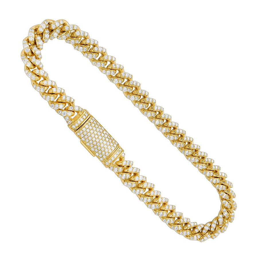 Diamond Cuban Bracelet in 14k Yellow Gold 5.57 Ctw Avianne Jewelers