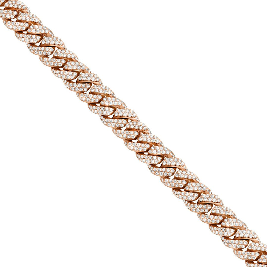 Diamond Encrusted Flowerset Cuban in 14k Two Tone Gold 16.47 Ctw