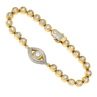 Thumbnail for 14k Yellow Gold Diamond Eye Bracelet 6.71 Ctw