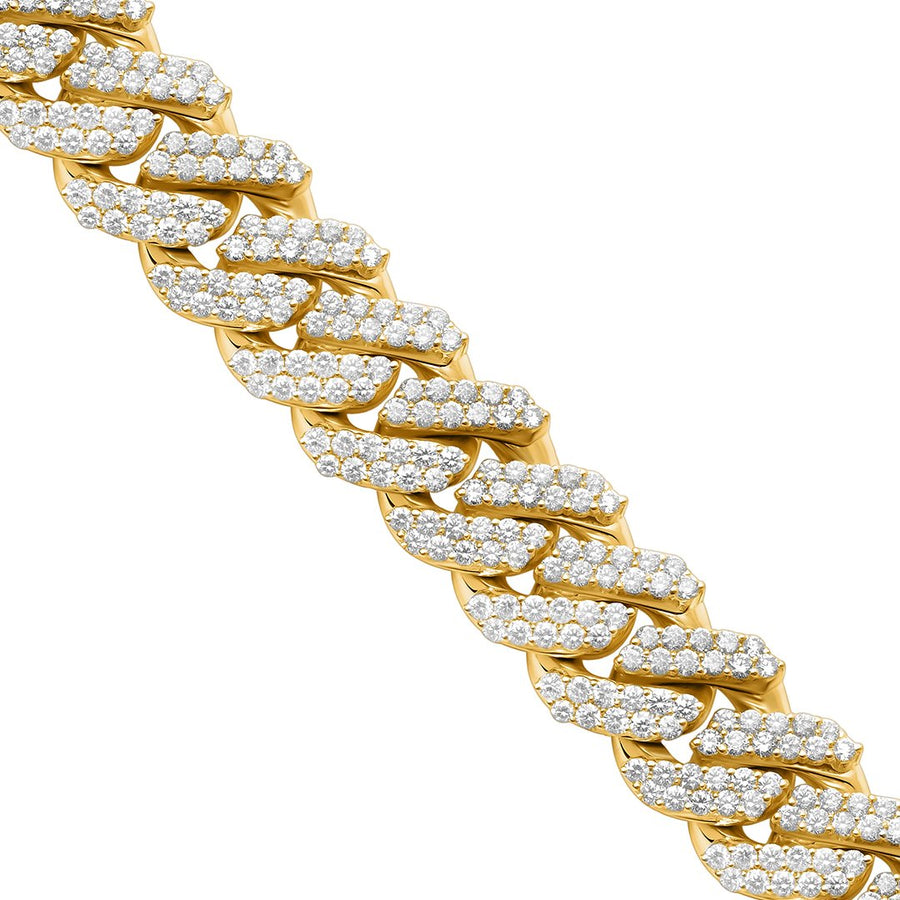 Diamond Flowerset Cuban in 14k Two Tone Gold 25.75 Ctw