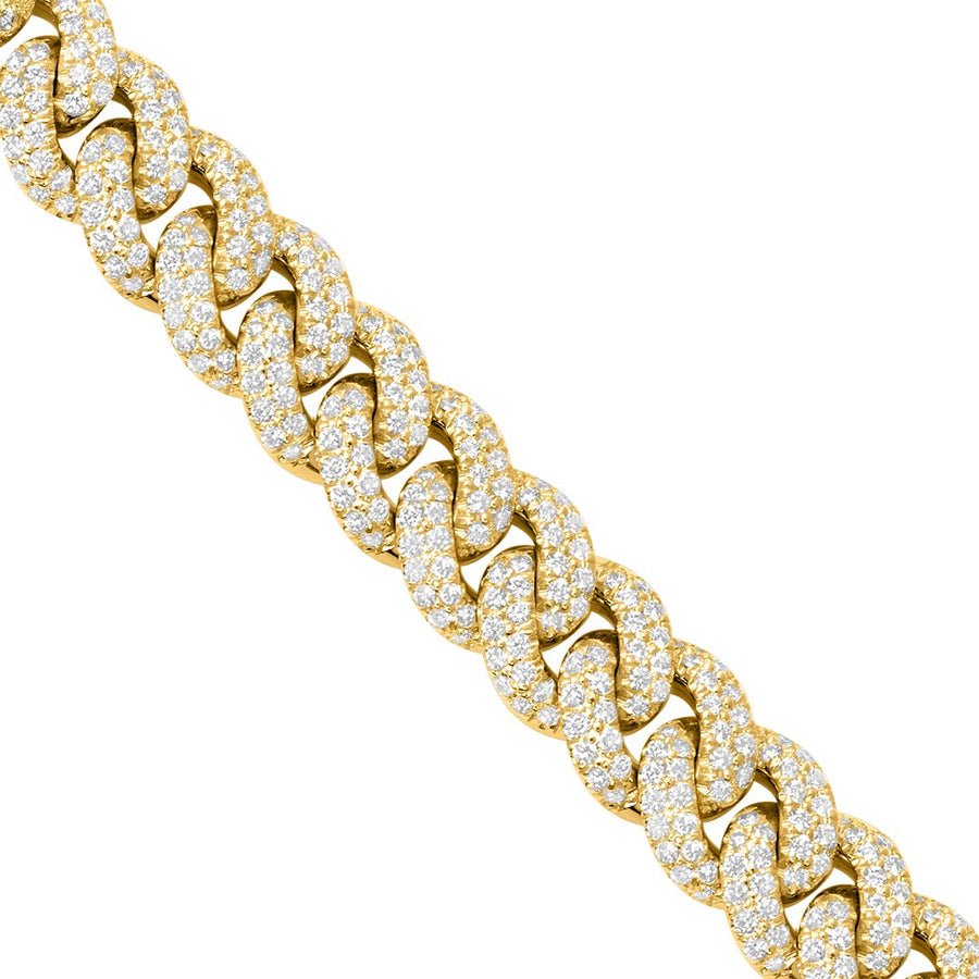 Diamond Paveset Cuban in 14k Yellow Gold 14 Ctw
