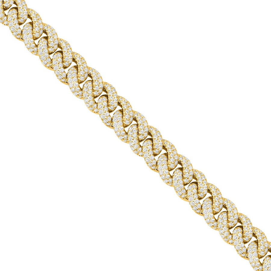 Diamond Paveset Cuban in 14k Yellow Gold 14 Ctw