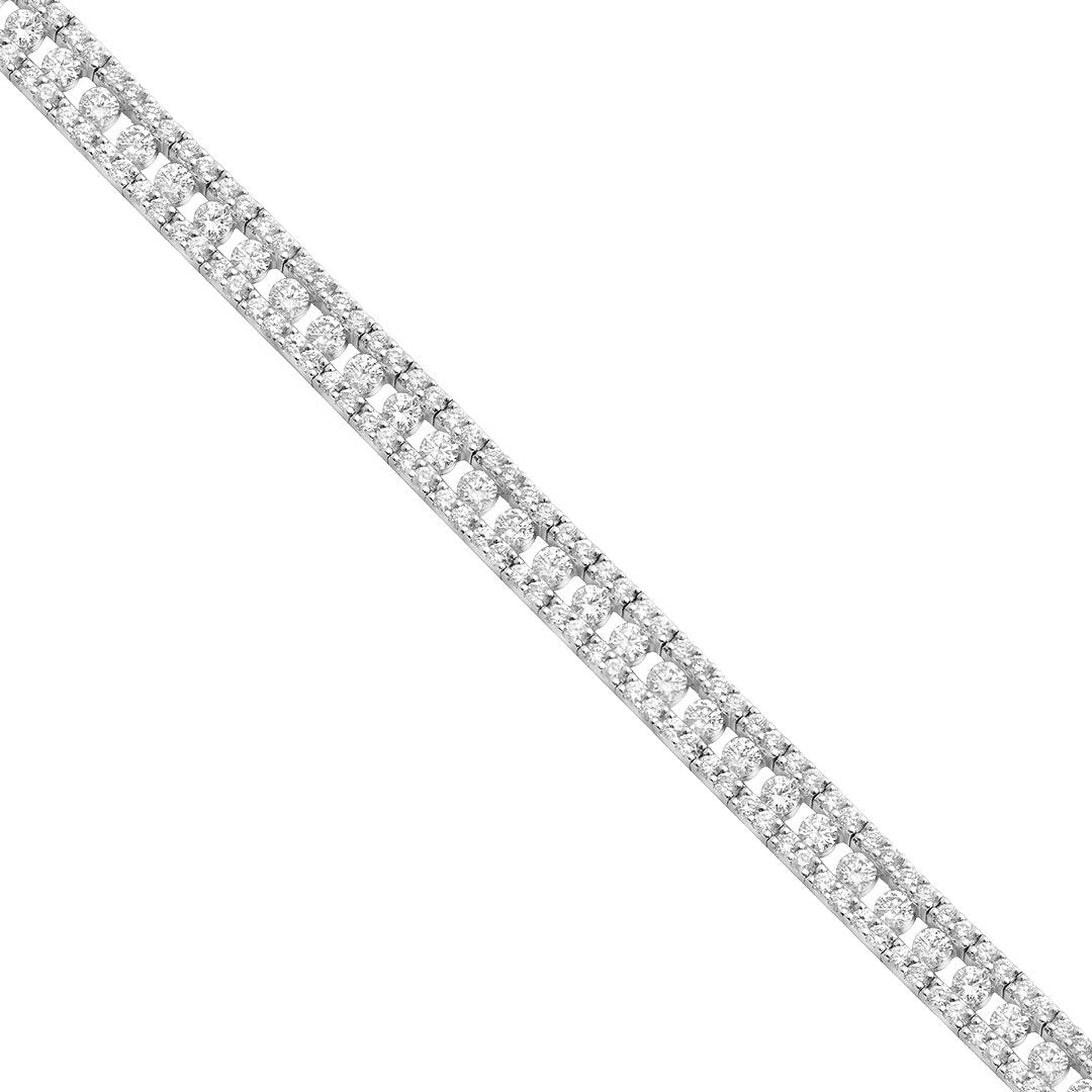 White Diamond Tennis Bracelet in 18k White Gold 7 Ctw