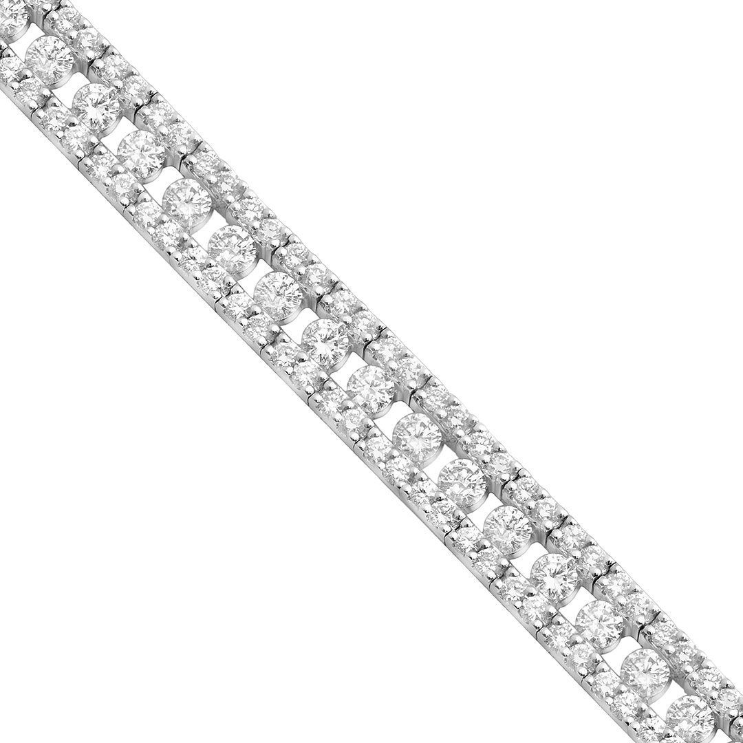 White Diamond Tennis Bracelet in 18k White Gold 7 Ctw