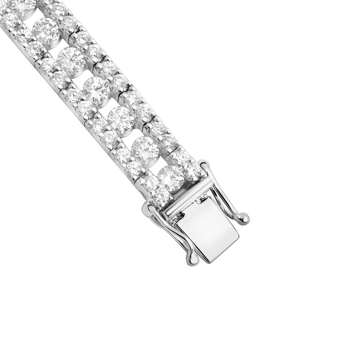 White Diamond Tennis Bracelet in 18k White Gold 7 Ctw