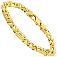 Thumbnail for Figaro Fancy Bracelet in 14k Yellow Gold 8 Inches