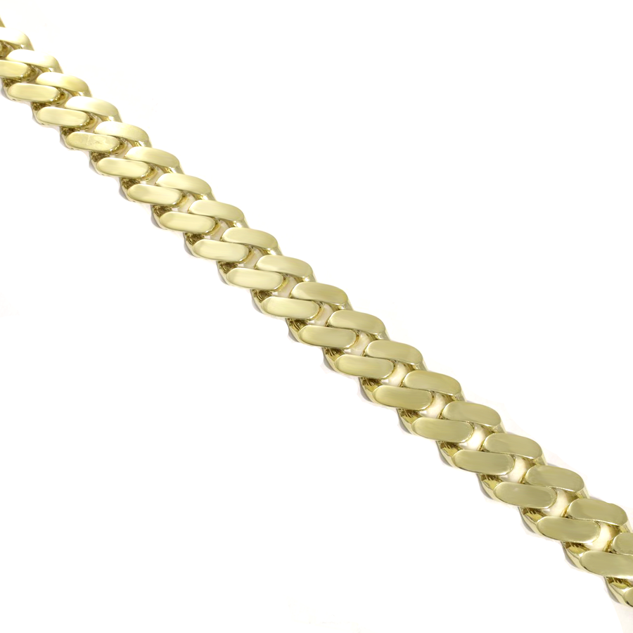 Hollow Cuban Bracelet in 10k Yellow Gold 19.3 mm