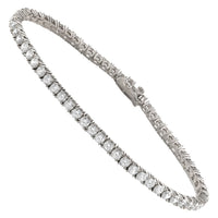 Thumbnail for Silver Cubic Zirconia Stones Tennis Bracelet 9 Ctw 4 mm