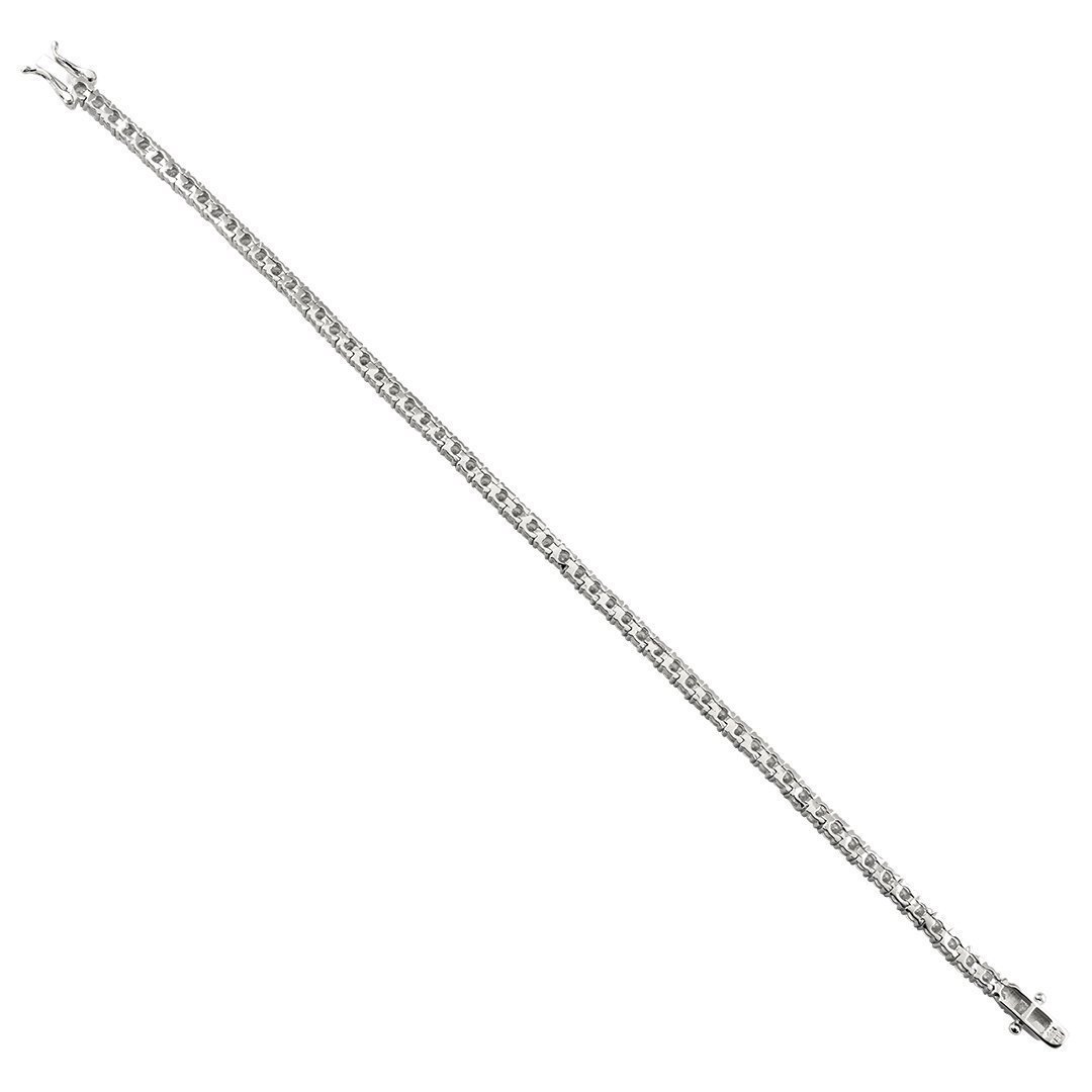 Silver Cubic Zirconia Stones Tennis Bracelet 9 Ctw 4 mm