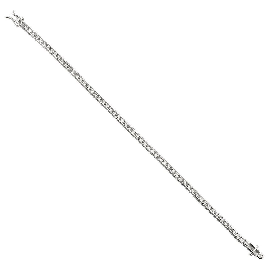 Silver Cubic Zirconia Stones Tennis Bracelet 9 Ctw 4 mm