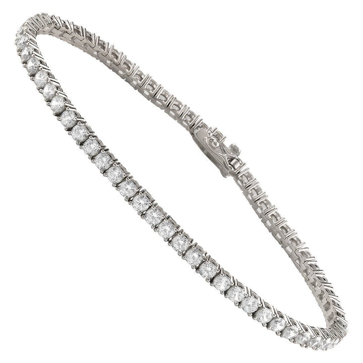 Luxury Tennis Bracelet 【3mm / SILVER】 EWYA 3mm 0.1CT Gradient Color Black Grey White Moissanite