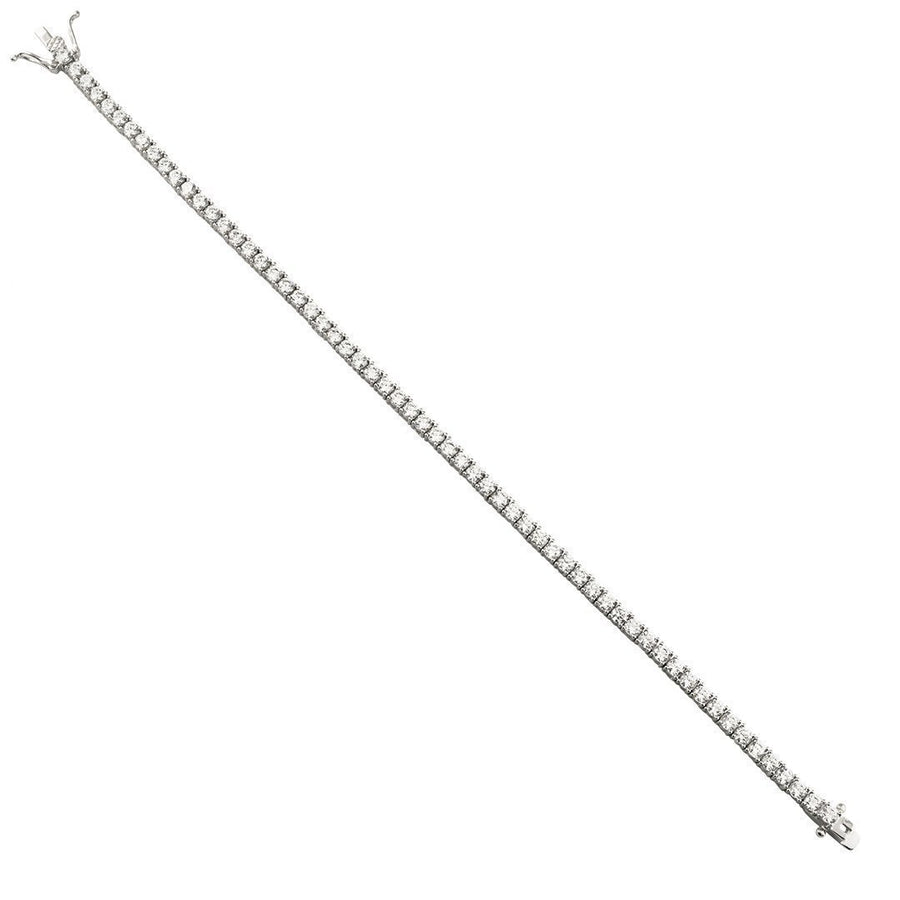 Silver Lab Created Stones Tennis Bracelet 7.5 Ctw 3 mm