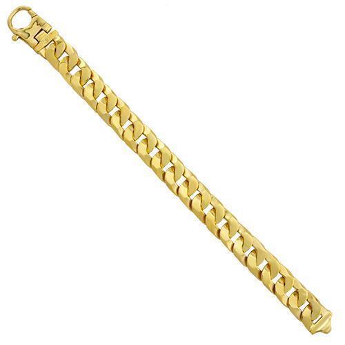 Solid Cuban Link Bracelet in 14k Yellow Gold