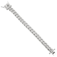 Thumbnail for Sterling Silver Lab Created Stones Cuban Link Bracelet 13 mm