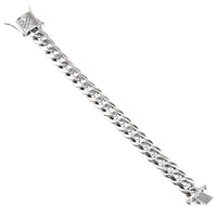 Thumbnail for Sterling Silver Lab Created Stones Cuban Link Bracelet 13 mm