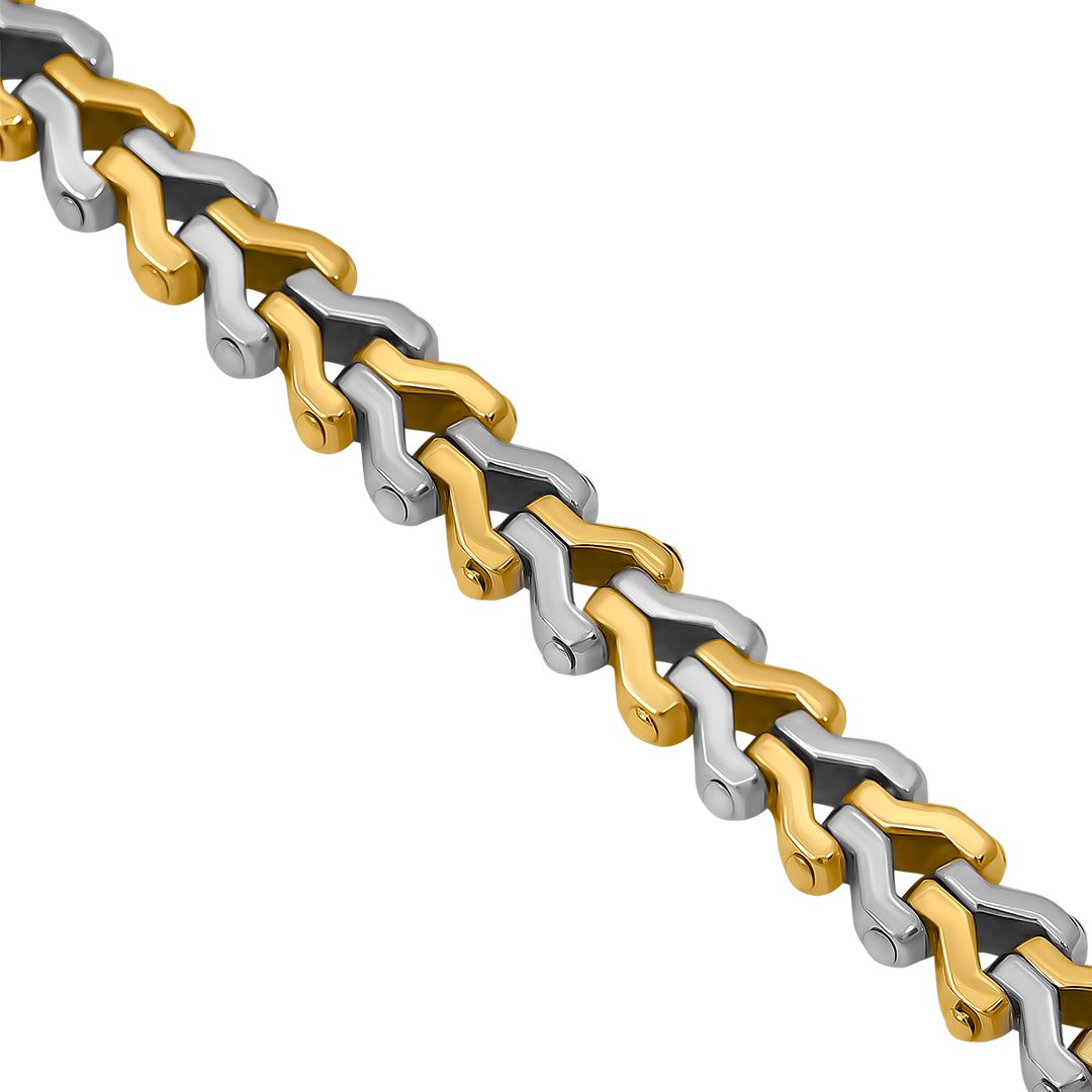 Pulsera de eslabones Avianne de dos tonos con diamantes en oro de 18 k de 2,75 quilates