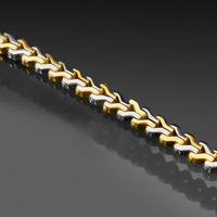 Thumbnail for Pulsera de eslabones Avianne de dos tonos con diamantes en oro de 18 k de 2,75 quilates