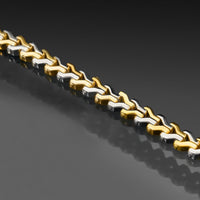 Thumbnail for Two Tone Avianne Link with Diamond Bracelet in 18k Gold 2.75 Ctw