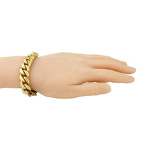 Thumbnail for Yellow 14k Gold Plated Sterling Silver Cuban Link Bracelet 14.5 mm