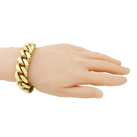 Thumbnail for Yellow 14k Gold Plated Sterling Silver Cuban Link Bracelet 20 mm