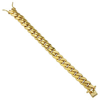 Thumbnail for Yellow 18k Gold Plated Sterling Silver Cuban Link Bracelet 14.5 mm