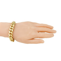 Thumbnail for Yellow 18k Gold Plated Sterling Silver Cuban Link Bracelet 14.5 mm