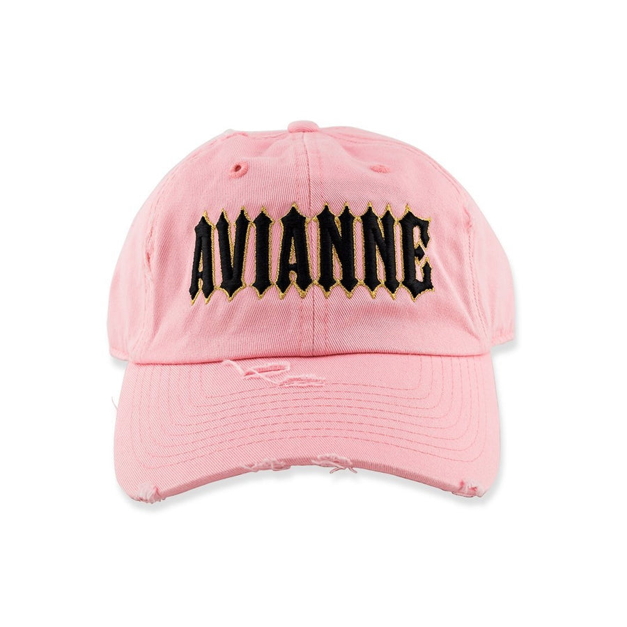 Avianne Baby Pink Distressed Cap