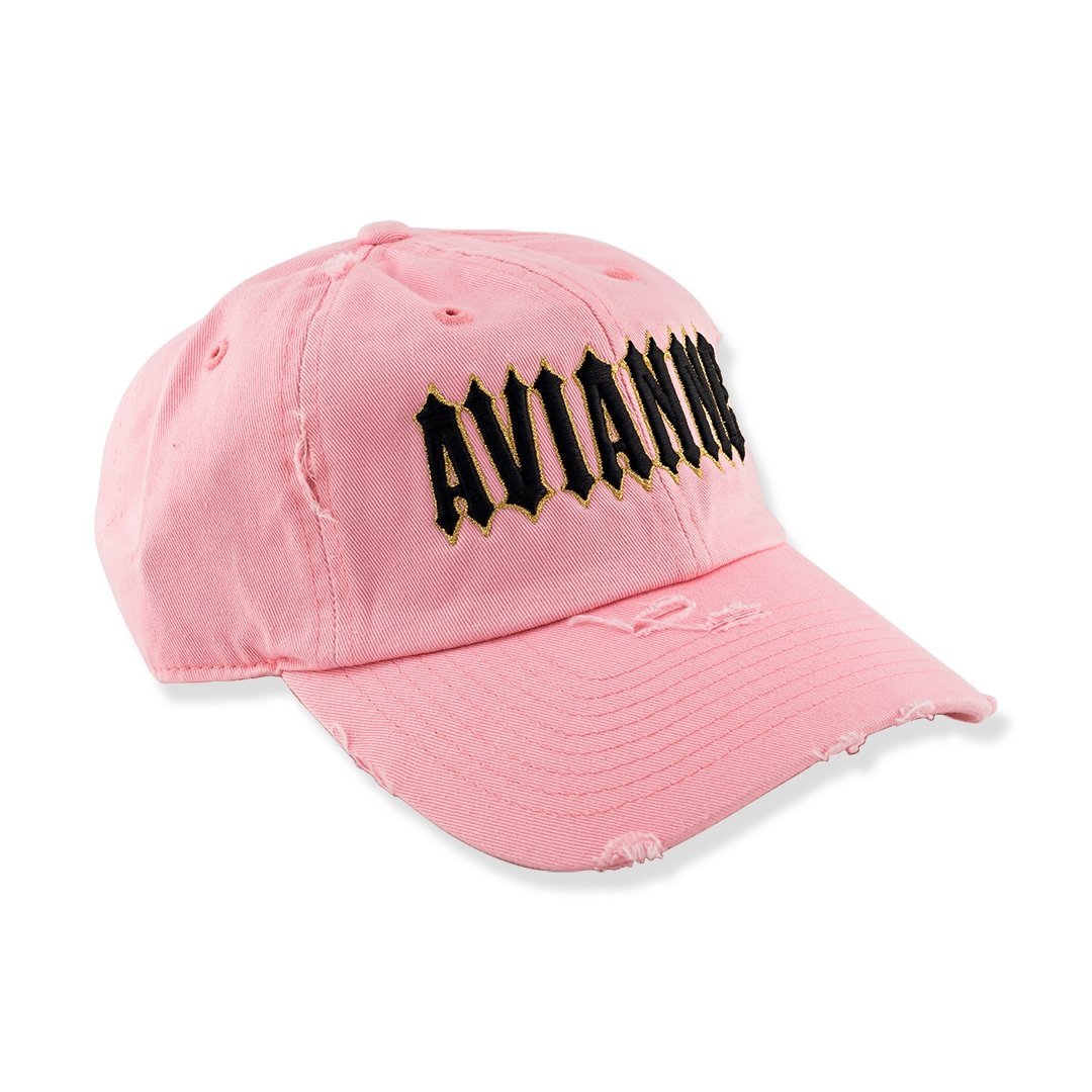 Avianne Baby Pink Distressed Cap