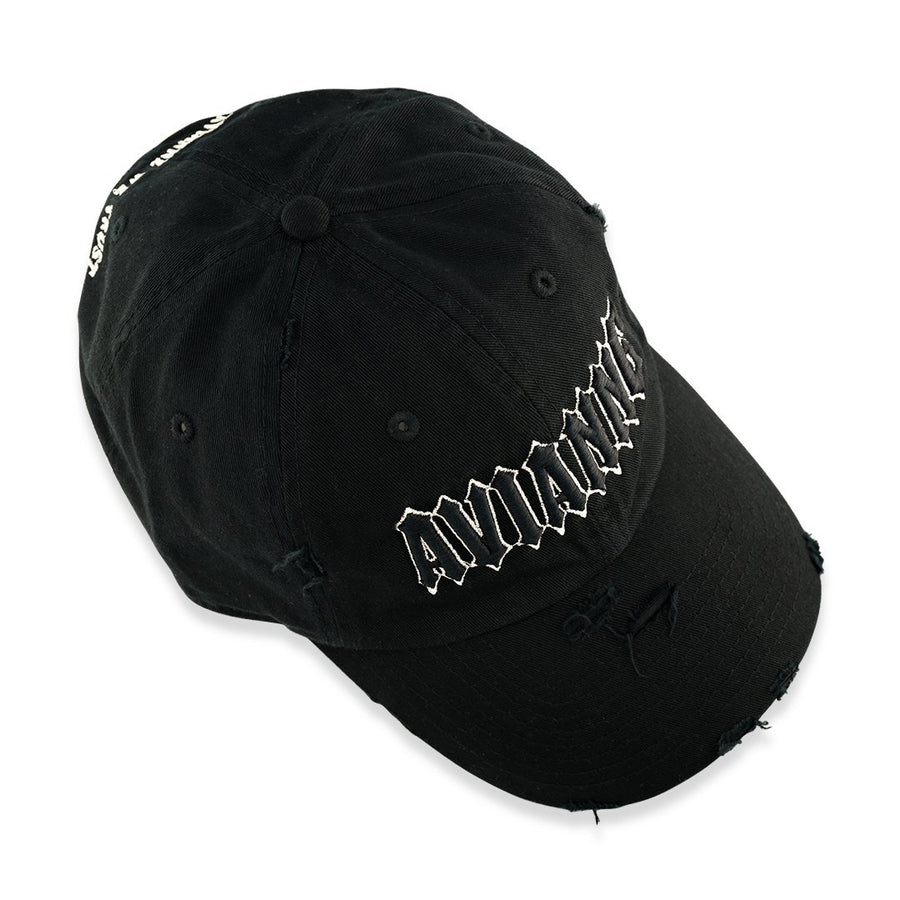 Avianne Black Distressed Cap
