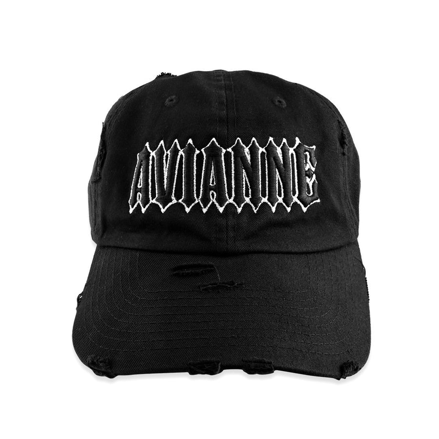 Avianne Black Distressed Cap
