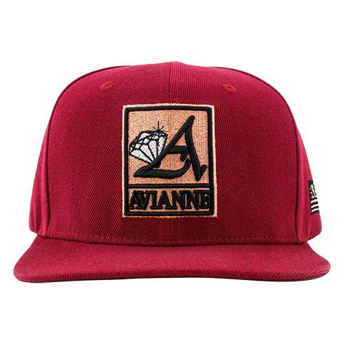 Avianne Burgundy Cap with Rose Logo
